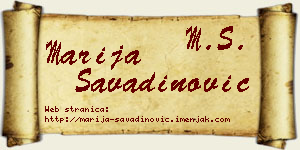 Marija Savadinović vizit kartica
